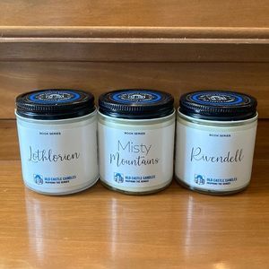Set of three Old Castle Candles Lord of the Rings candles